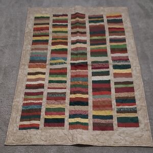 Colorful Striped Patchwork Quilt